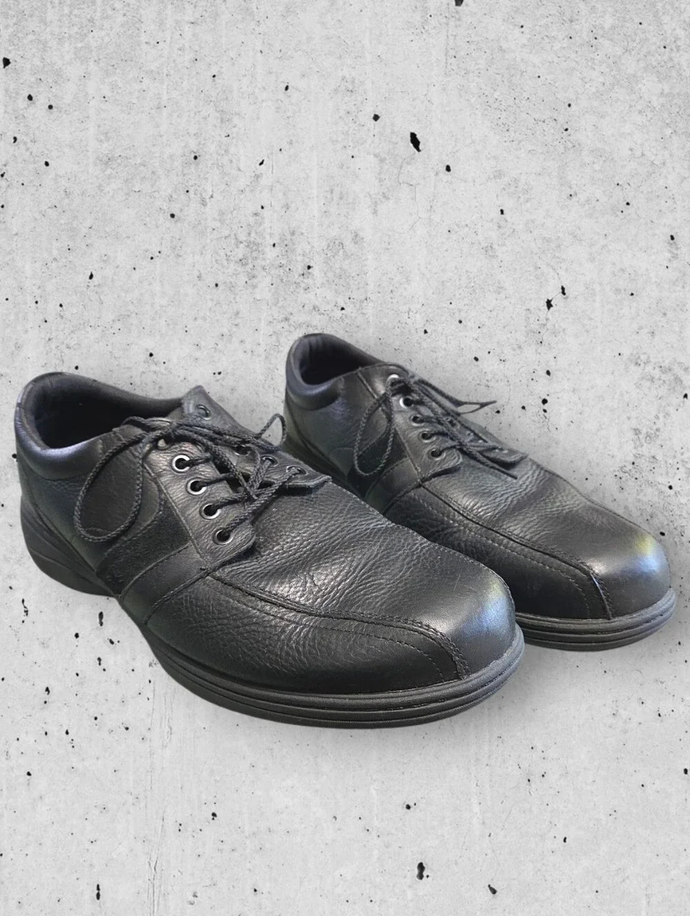 ABEO Upland Men's Casual Leather Comfort Walking Shoes Oxfords - Black - Size 12